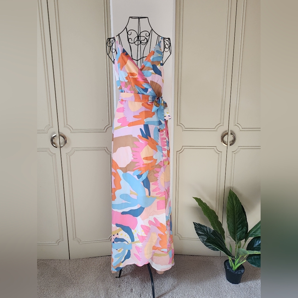 AQUA Exclusive To Bloomingdales Colorful Floral Wrap Dress - Picture 5 of 16